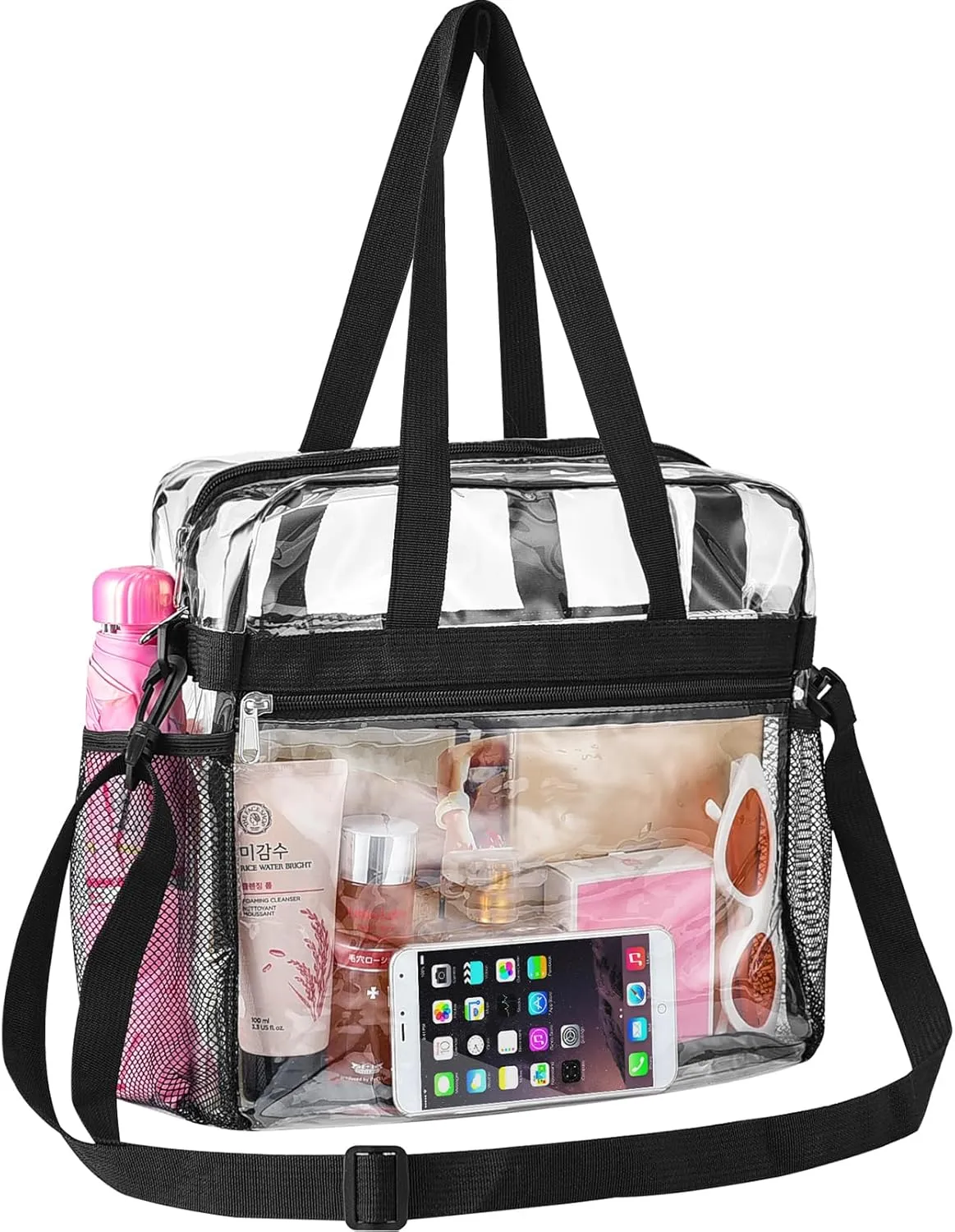 Oraben Clear Tote Bag Clear Bag Stadium Approved 12x6x12 Stadium Bag for Work, Sports Games,Gym