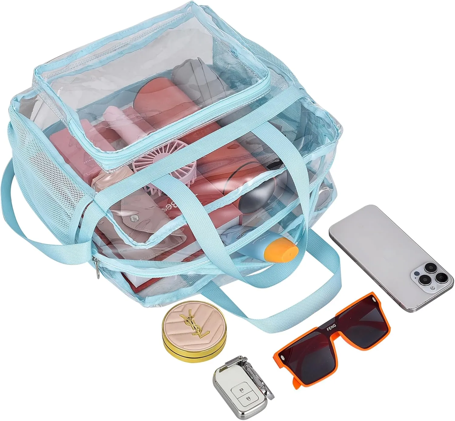 Oraben Clear Tote Bag Clear Bag Stadium Approved 12x6x12 Stadium Bag for Work, Sports Games,Gym