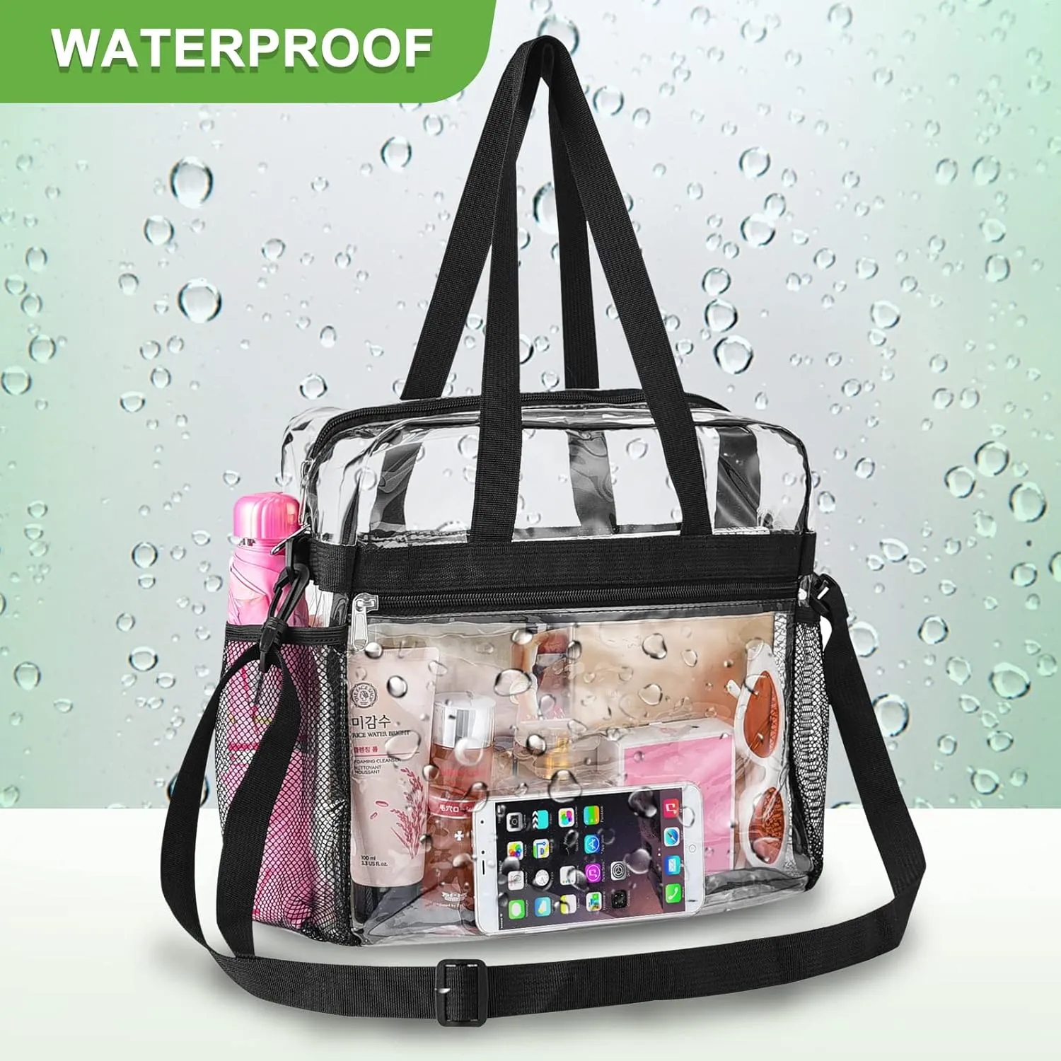 Oraben Clear Tote Bag Clear Bag Stadium Approved 12x6x12 Stadium Bag for Work, Sports Games,Gym