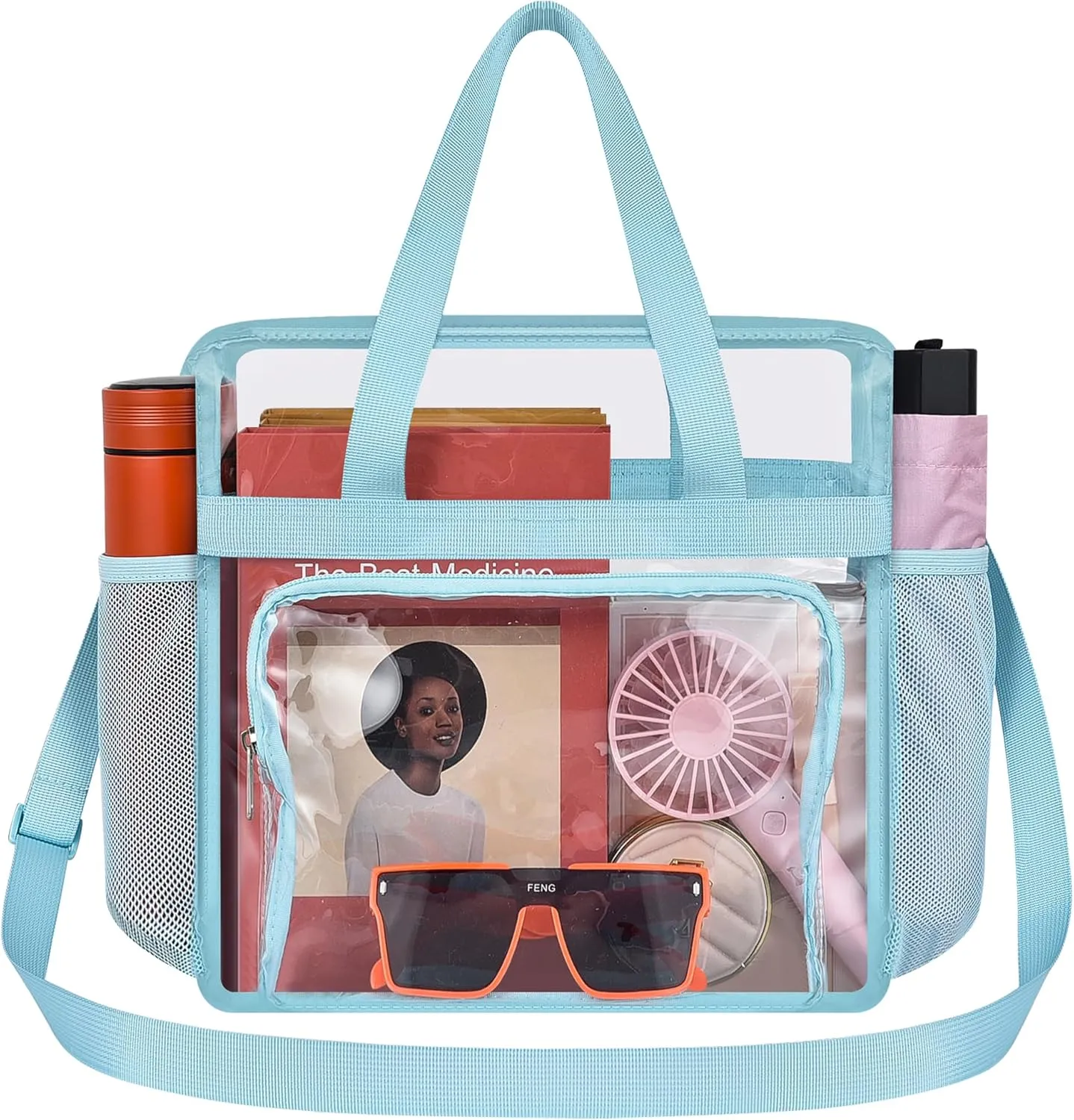 Oraben Clear Tote Bag Clear Bag Stadium Approved 12x6x12 Stadium Bag for Work, Sports Games,Gym
