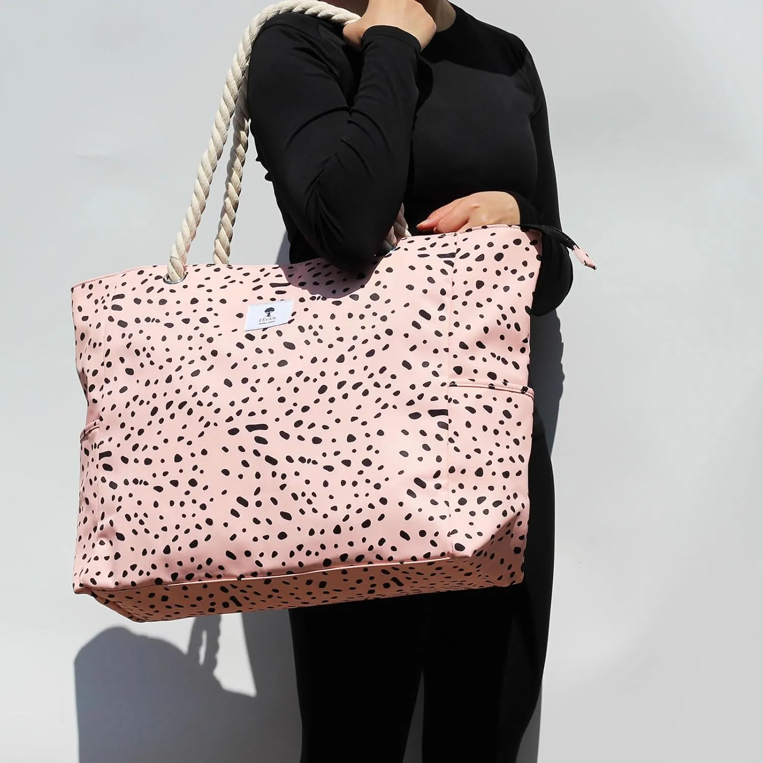 OVERSIZE BEACH BAG Large Tote Bag for Women Waterproof Sandproof with Dry Wet Compartment for Pool Gym Travel