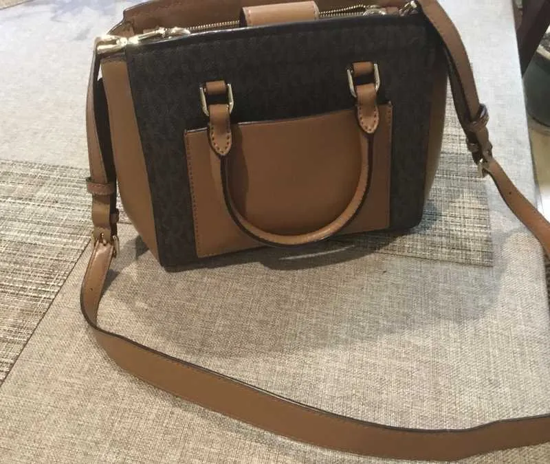Park Medium Logo and Leather Satchel