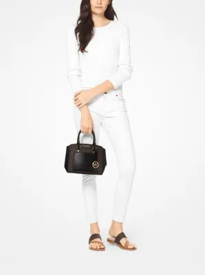 Park Medium Logo and Leather Satchel