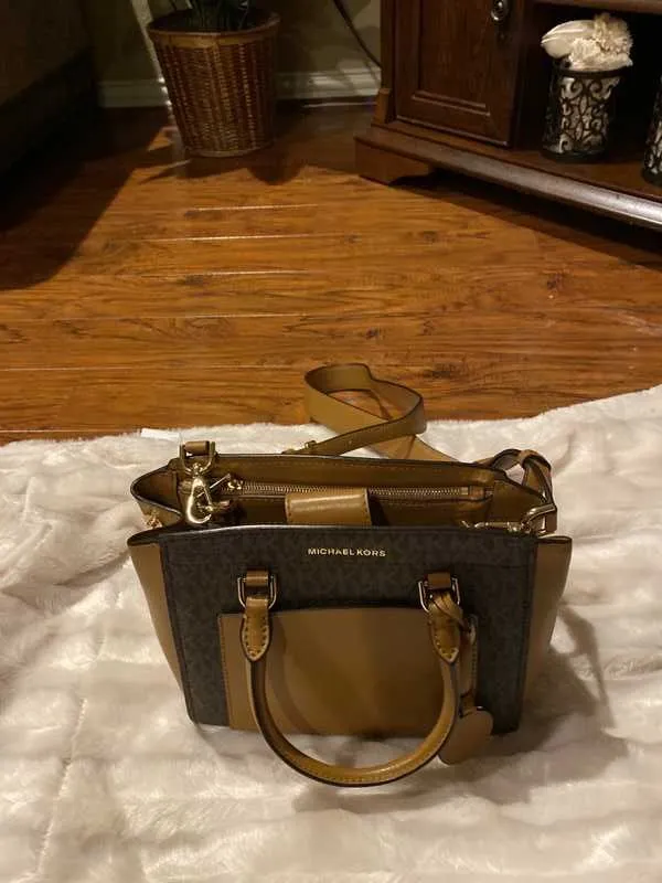 Park Medium Logo and Leather Satchel