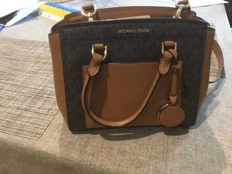 Park Medium Logo and Leather Satchel