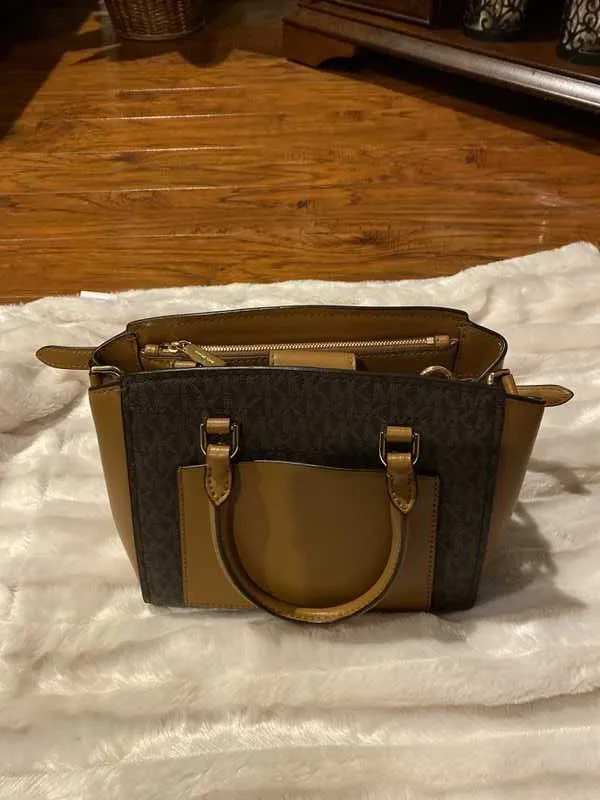 Park Medium Logo and Leather Satchel