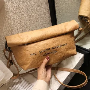 Pleated Retro Letter Women Shoulder Bag Baguette Oxford Vintage Crossbody Bags Solid Color Fashion Clutch Luxury Square Purse