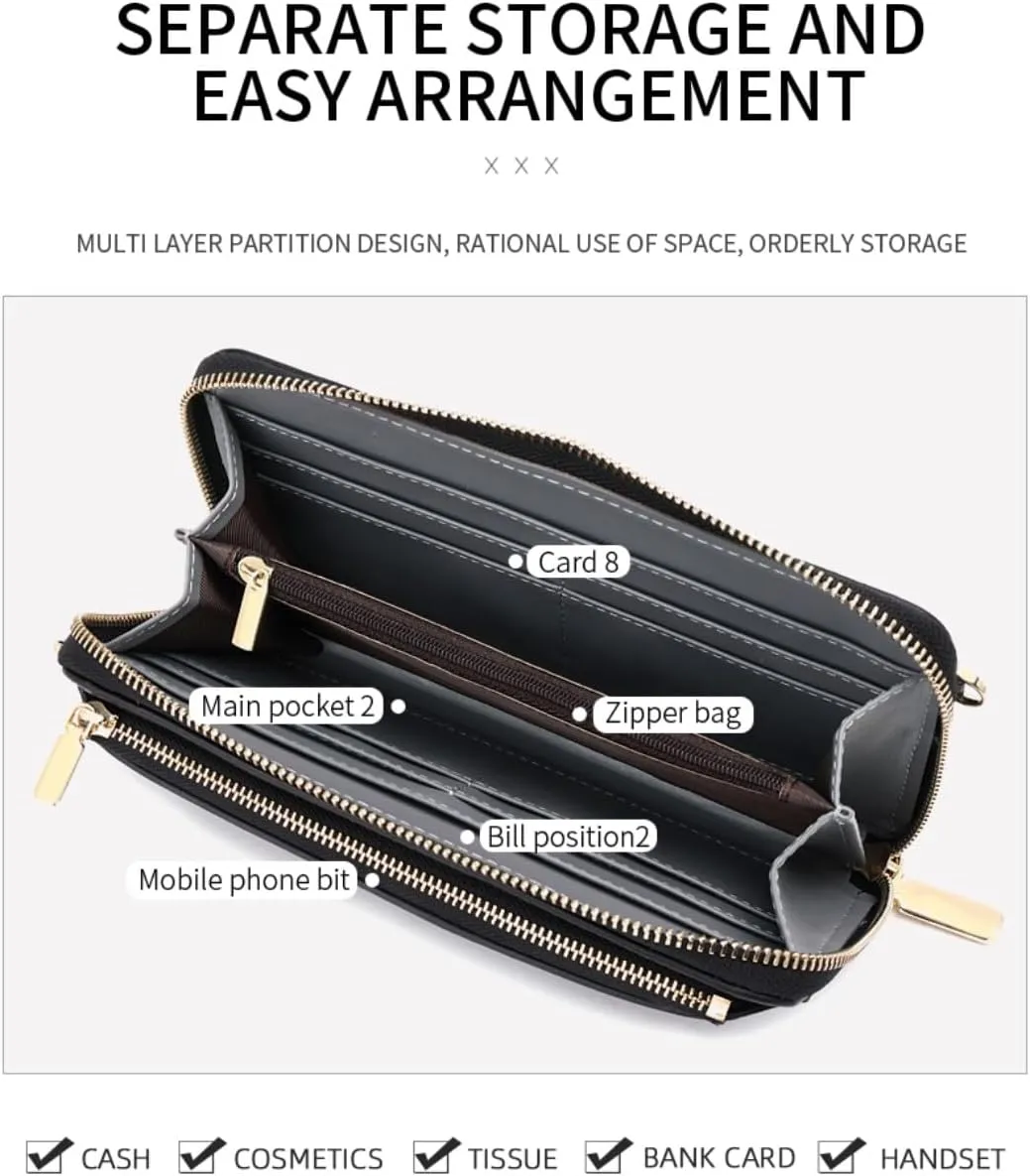RFID Blocking Touch Screen Phone Bag Small Crossbody Bag Shoulder Handbag Wristlet for Women