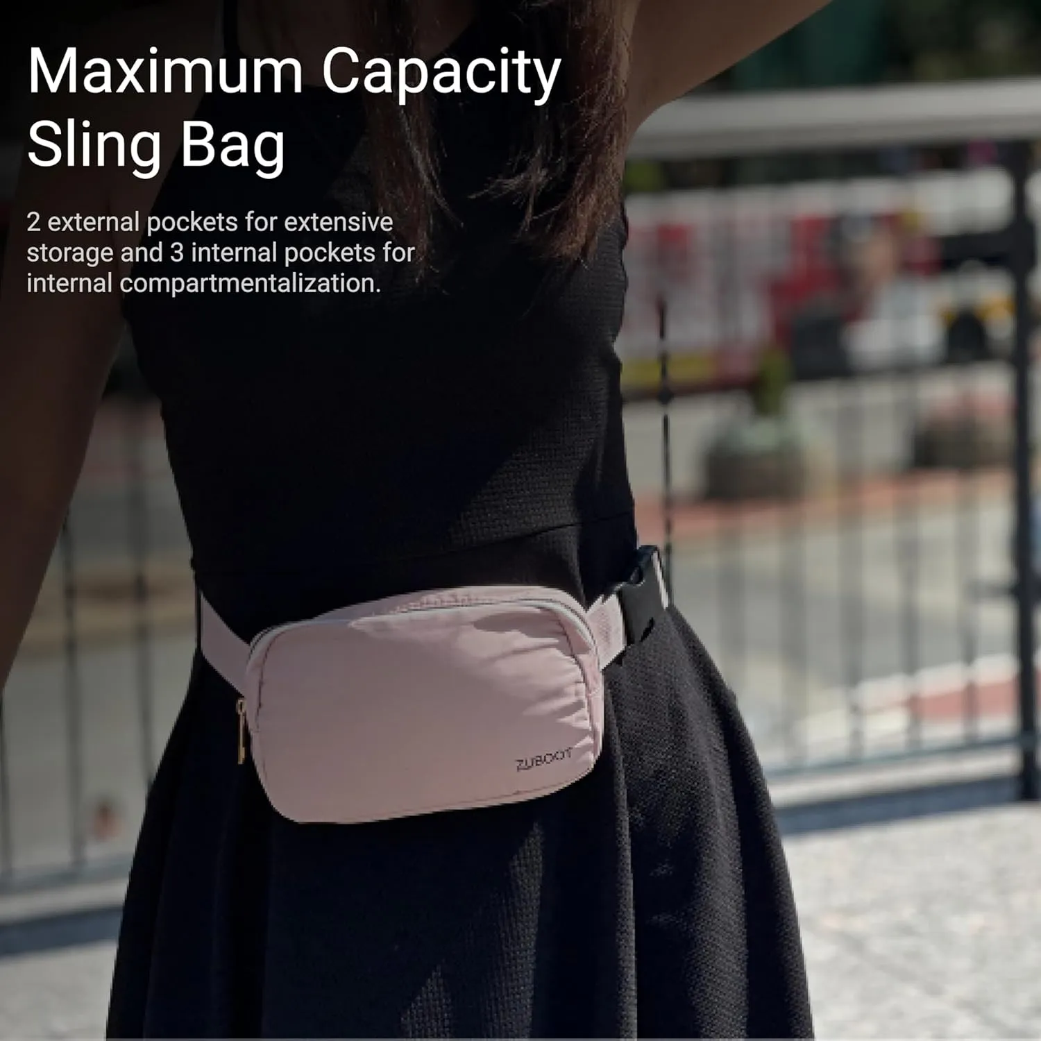 Small Sling Belt Bag  Lightweight Fanny Pack and Crossbody Waist Bag for Women & Men  Compact Travel Sling, Everyday Hiking or Workout Waist Pack (Blue)