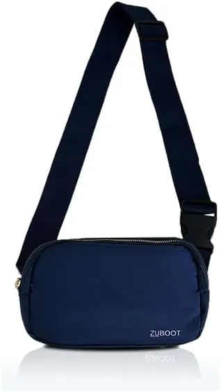 Small Sling Belt Bag  Lightweight Fanny Pack and Crossbody Waist Bag for Women & Men  Compact Travel Sling, Everyday Hiking or Workout Waist Pack (Blue)