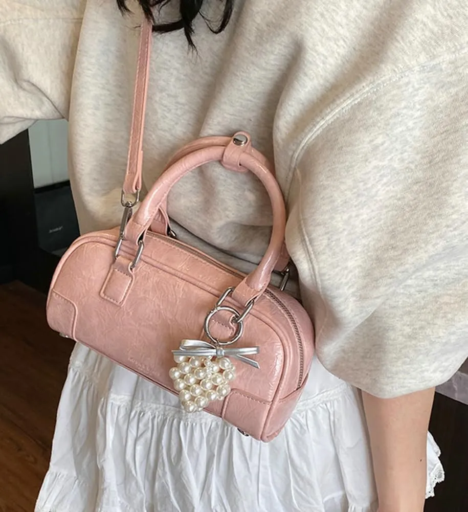 Trendy Bowling Tote Handbag for Women in 2025 Shoulder Crossbody Bag Satchel Bags with Adjustable Sholuder Strap