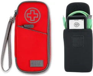 USA GEAR Diabetic Bag and CGM System Device Belt Case Bundle - Insulated Insulin Cooler Travel to Carry Insulin Pen Needles - Pouch Compatible with Dexcom C6 Receiver, Freestyle Libre 2, and More