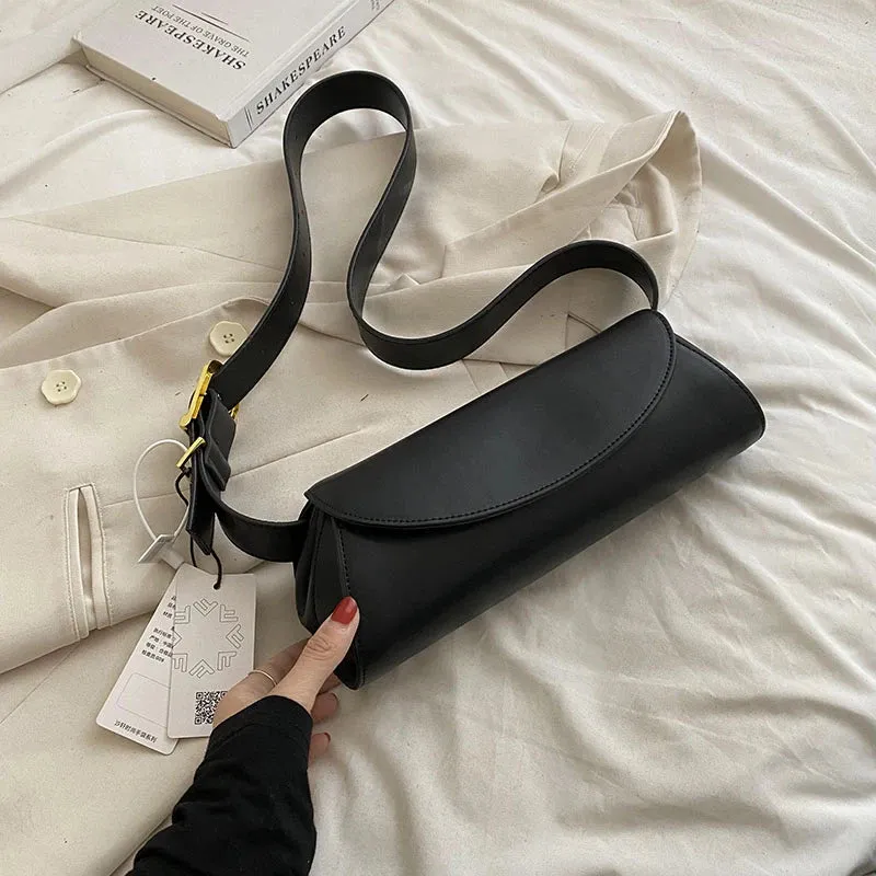 Vvsha Adjustable Wide Strap Shoulder Bag For Women Underarm Small Retro Bag Antumn Winter Handbag Shopper Purse Fashion Crossbody Bag