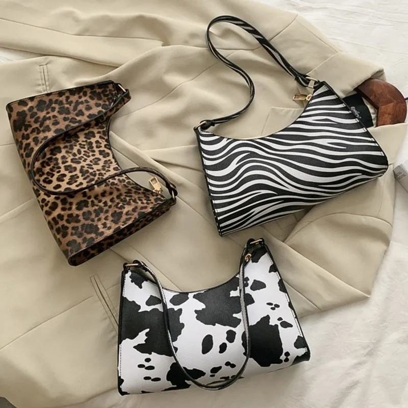 Vvsha Fashion Zebra Print Women Luxury Handbag PU Leather Simple Underarm Shoulder Bags Female Daily Design Baguette Totes Purse Pouch
