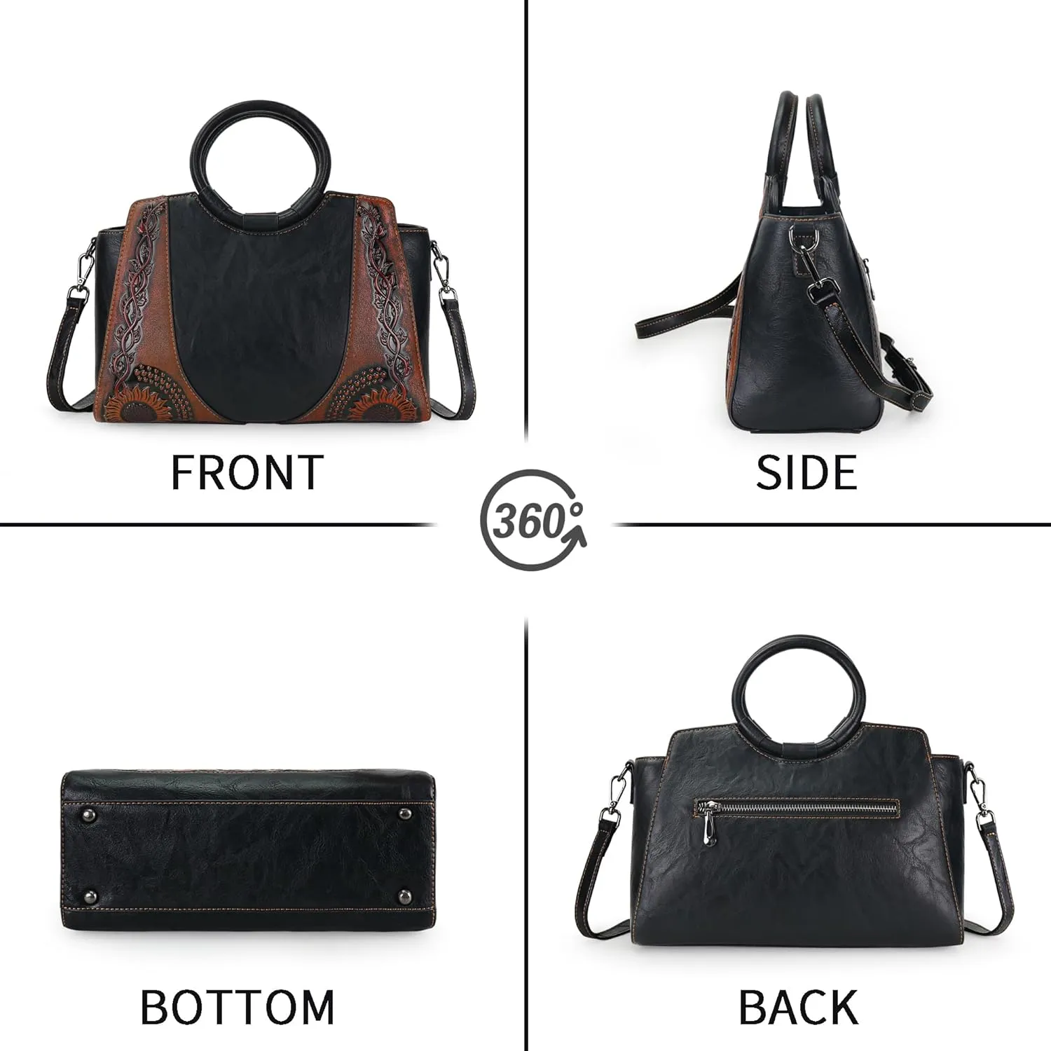 Women Satchel Handbags Crossbody Bag Top Handle Purse ans Hanbags Leather Shoulder Bag Hobo Medium Size Tote