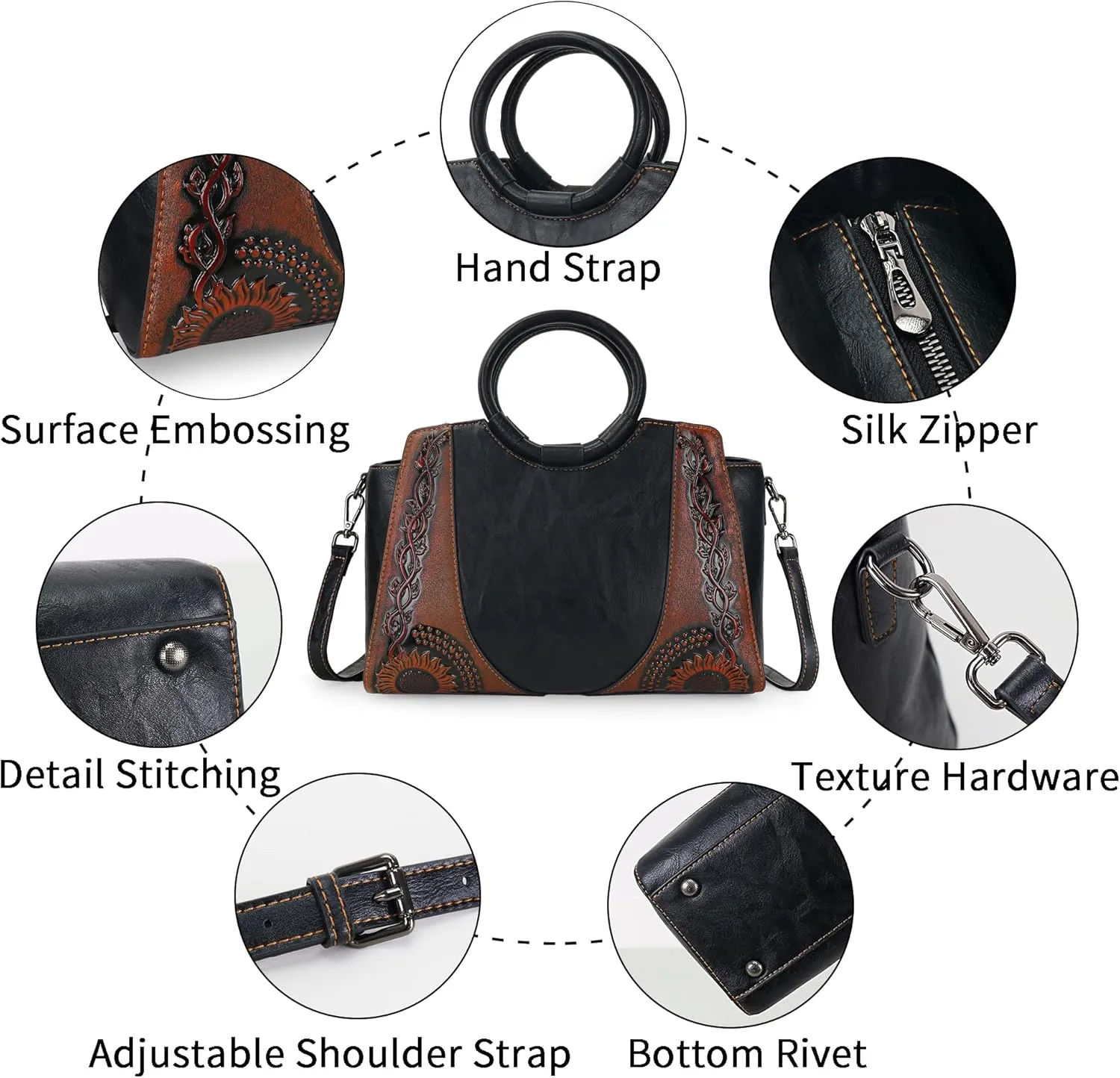 Women Satchel Handbags Crossbody Bag Top Handle Purse ans Hanbags Leather Shoulder Bag Hobo Medium Size Tote