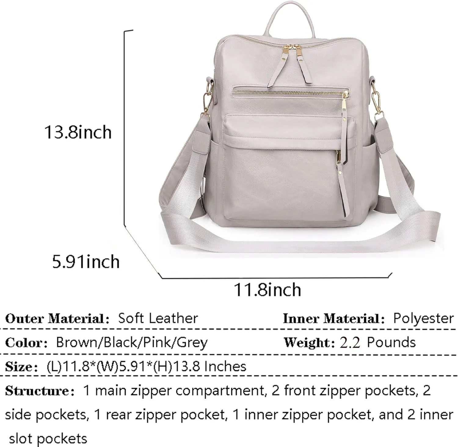 Women's Fashion Backpack Purse for Women Leather Multipurpose Design Ladies Shoulder Bag Travel bag Satchel Handbags