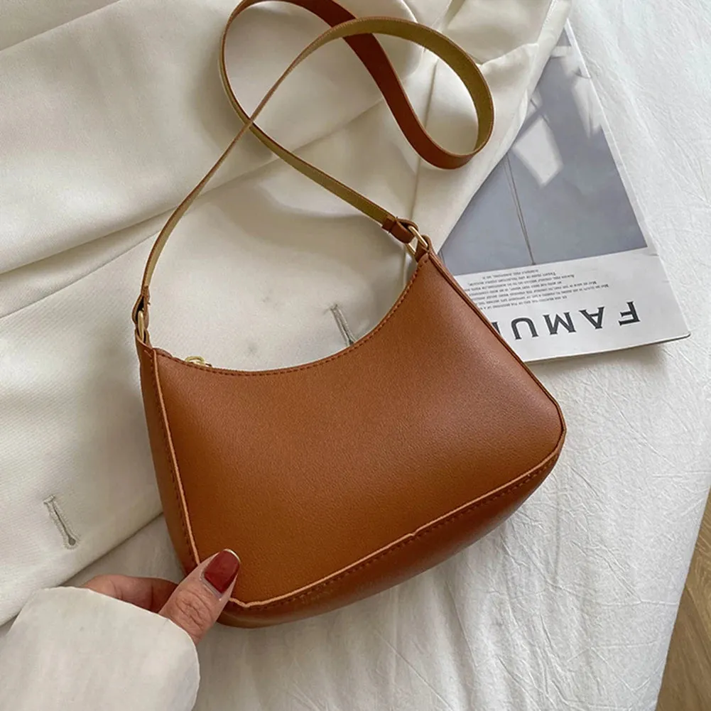Women's Retro Fashion Leather Satchel Shoulder Handbags Crossbody Underarm Casual Bag