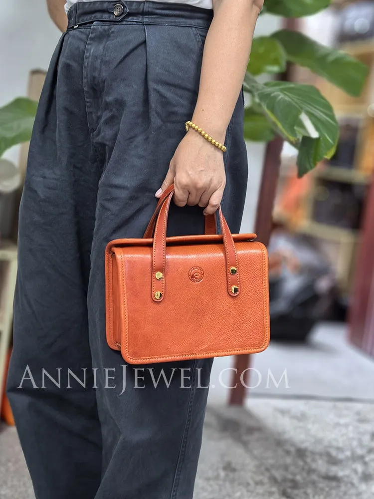 Women's Satchel Crossbody Small Leather Satchel Purse Structured Satchel Bag