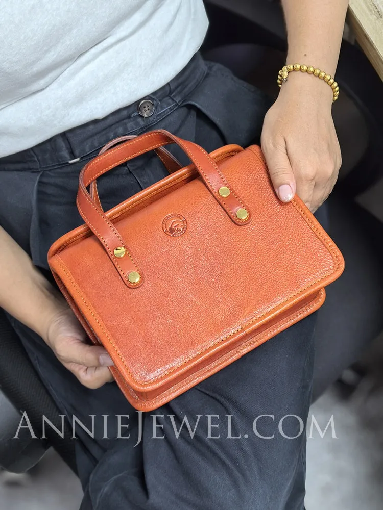 Women's Satchel Crossbody Small Leather Satchel Purse Structured Satchel Bag