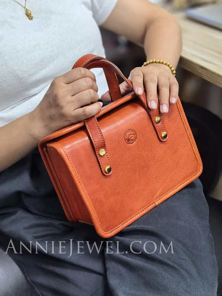 Women's Satchel Crossbody Small Leather Satchel Purse Structured Satchel Bag