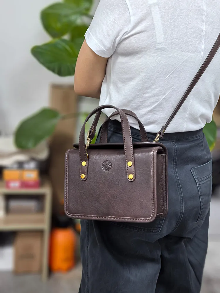 Women's Satchel Crossbody Small Leather Satchel Purse Structured Satchel Bag